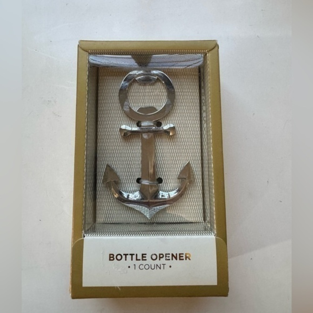 WHIMSICAL Nautical Chrome Plated Anchor Bottle Opener